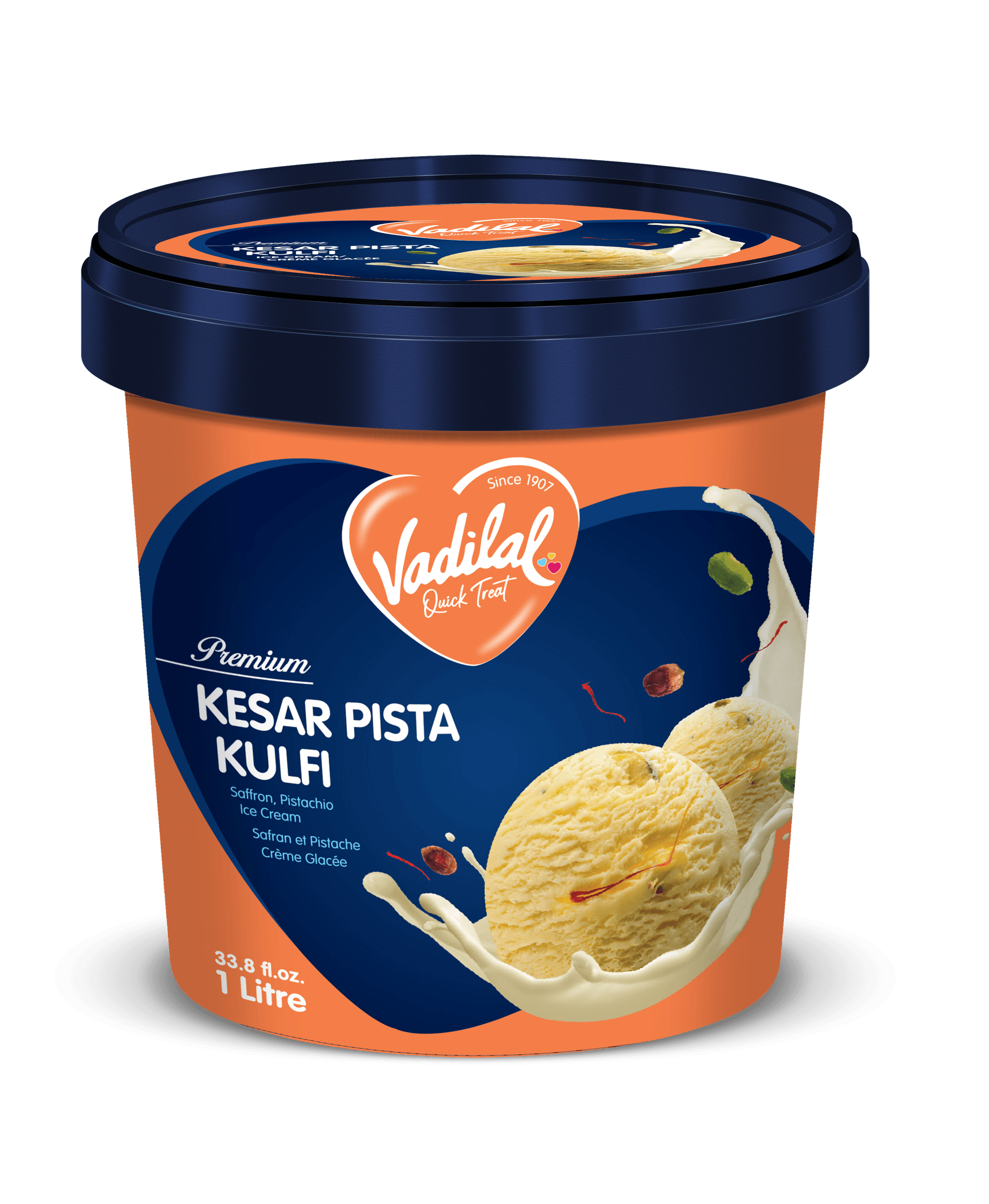 Vadilal 1L Kesar Pista Kulfi
